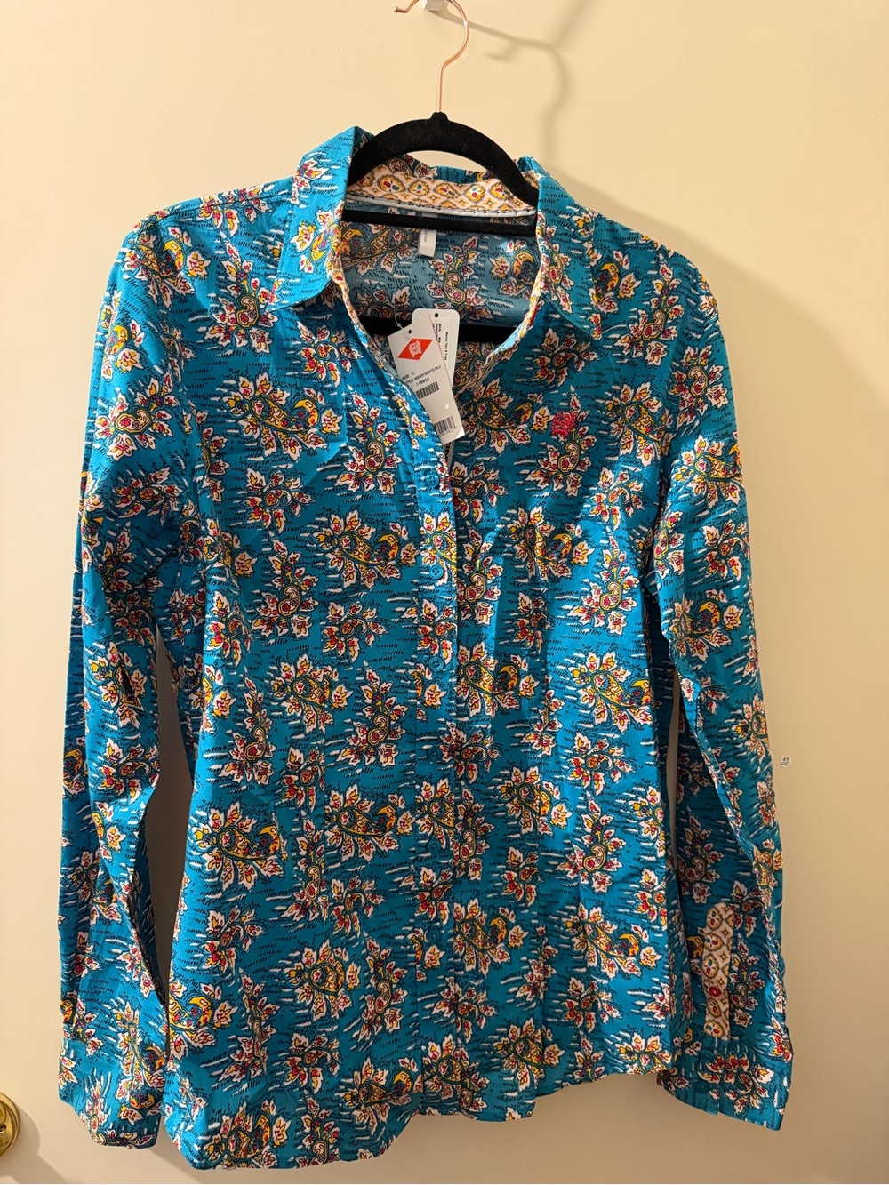 CINCH Bright Teal Floral Button-Up Top